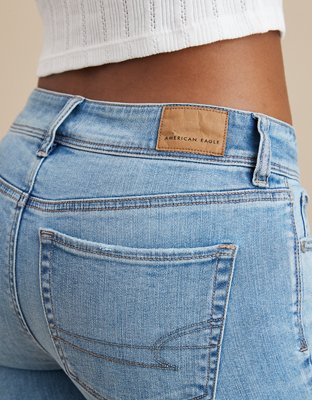 Женские джинсы American Eagle AE Stretch Low-Rise Ripped Kick Bootcut Jean — фото 4