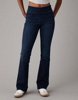 Plain High Stretch Flare Leg Jeans, High * Slim Fit Bell Bottoms Solid  Color Bootcut Denim Pants, Women's Denim Jeans & Clothing