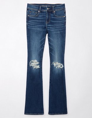 American Eagle Skinny Jeans 4 Short Super Hi-Rise Jegging Medium Wash Ripped