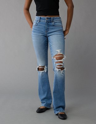 AE Next Level Low-Rise Kick Bootcut Ripped Jean