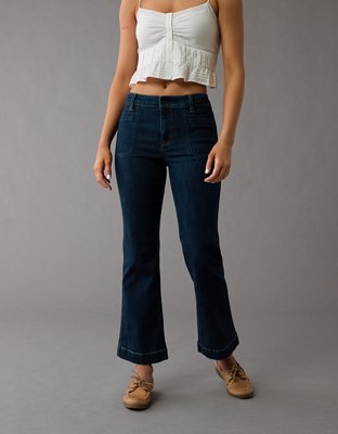 AE Next Level High-Waisted Kick Bootcut Crop Jean