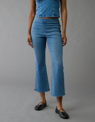 AE Luxe Pull-On High-Waisted Kick Bootcut Crop Jean