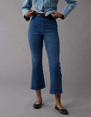 AE Luxe Pull-On High-Waisted Kick Bootcut Crop Jean