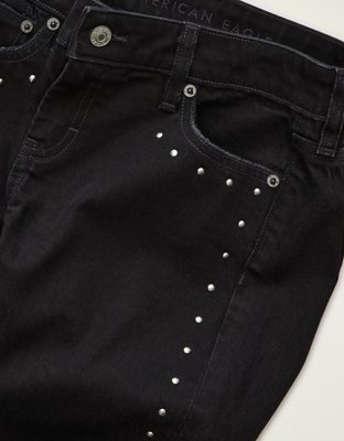 Женские джинсы American Eagle AE Super Low-Rise Kick Boot Jean, цвет: Чёрный — фото 6