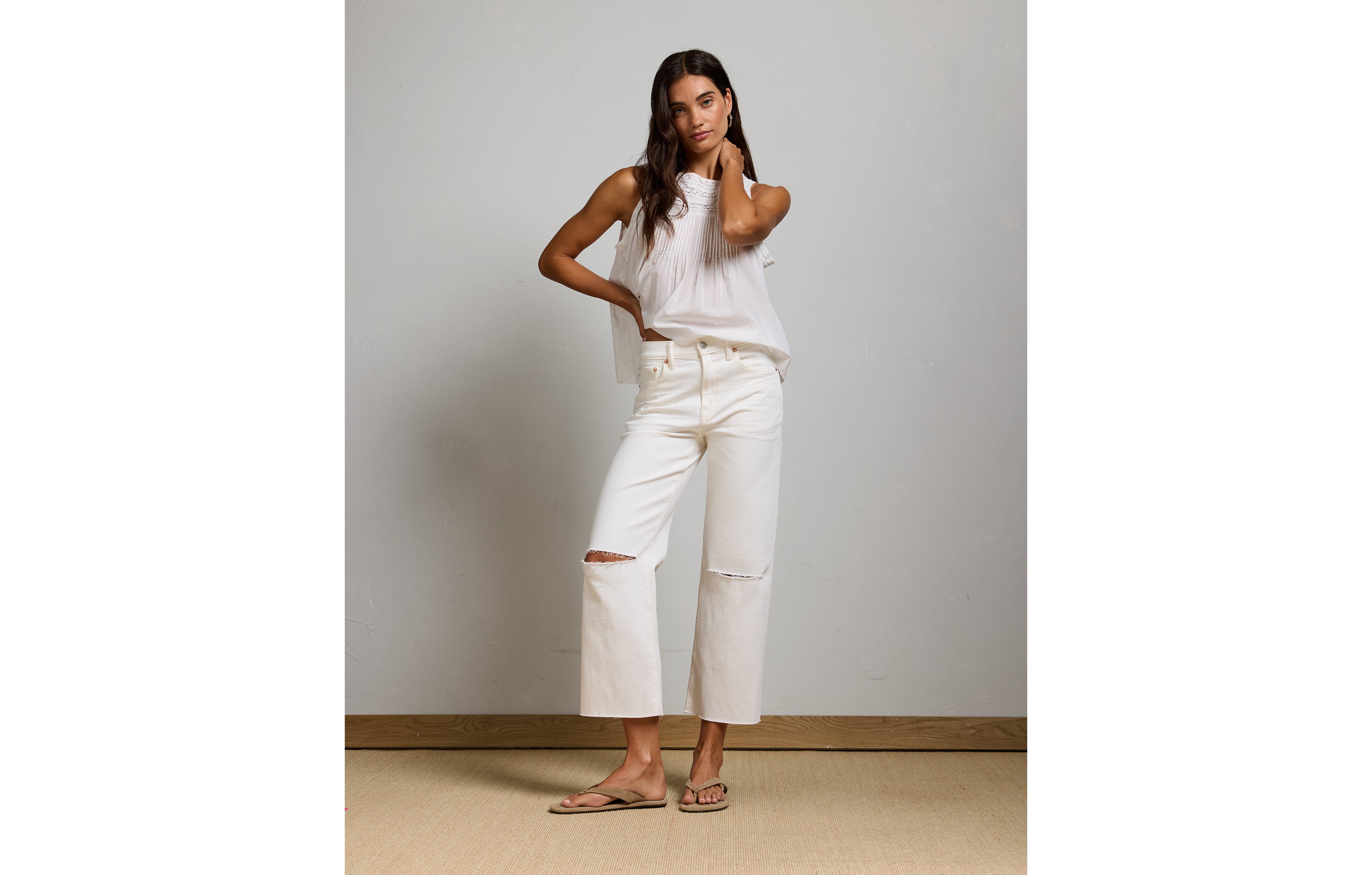 AE77 Premium Bootcut Crop Jean
