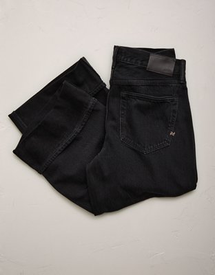 Женские джинсы American Eagle AE77 Premium Wide Crop Cuff, цвет: Чёрный варёный — фото 4