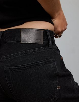 Женские джинсы American Eagle AE77 Premium Wide Crop Cuff, цвет: Чёрный варёный — фото 7