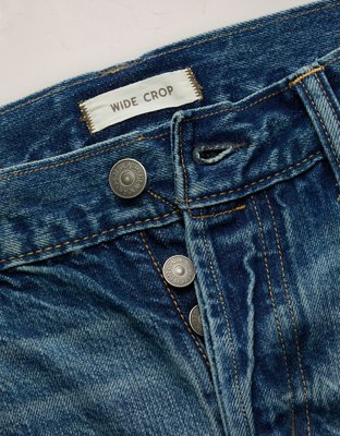 AE77 Premium Wide Crop Cuff Jean