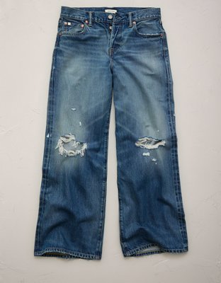 AE77 Premium Wide Crop Cuff Jean