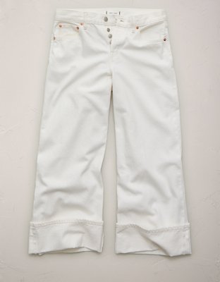 AE77 Premium Wide Crop Cuff Jean