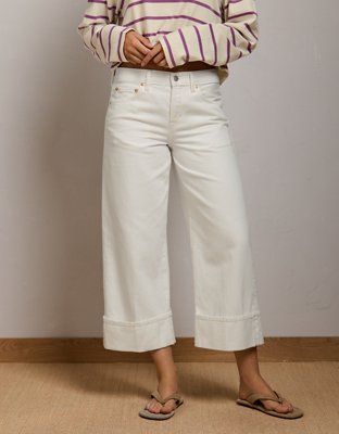 AE77 Premium Wide Crop Cuff Jean