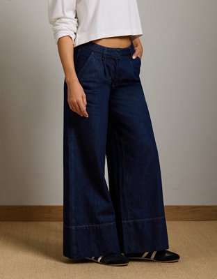 Женские джинсы American Eagle AE77 Premium Trouser Jean, цвет: Тёмная варка — фото 7