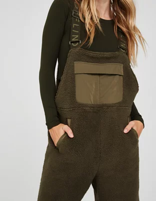 OFFLINE By Aerie Fleece Overalls