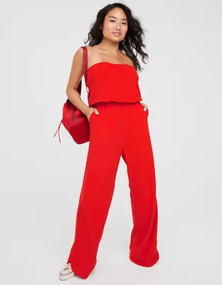 OFFLINE By Aerie Summer Lights Terry Jumpsuit