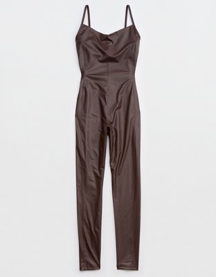 OFFLINE By Aerie Real Luxe Faux Leather Legging Jumpsuit