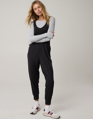 Offline by Aerie The Hugger Easy Jogger Jumpsuit Women s True Black Xs