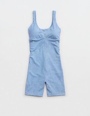 Женские комбинезоны Aerie AE x Aerie Match Made In Denim Goals Denim Print Romper — фото 3