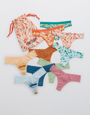 Aerie Cotton Thong Underwear 10-Pack