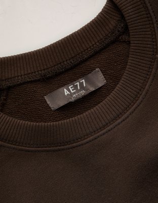Женская толстовка American Eagle AE77 Lightweight Terry Fleece Raglan, цвет: Тёмный коричневый — фото 6