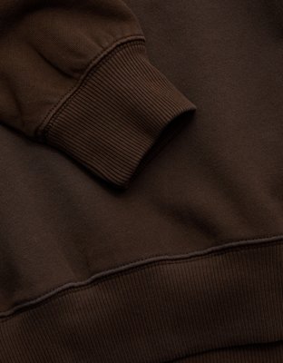 Женская толстовка American Eagle AE77 Lightweight Terry Fleece Raglan, цвет: Тёмный коричневый — фото 8