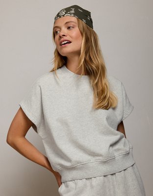 Женская толстовка American Eagle AE77 Muscle-Sleeve, цвет: Серый — фото 8