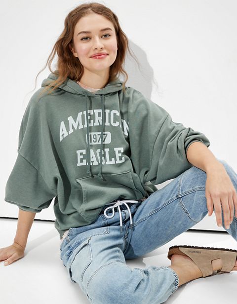 Женские худи American Eagle AE Oversized Forever Graphic