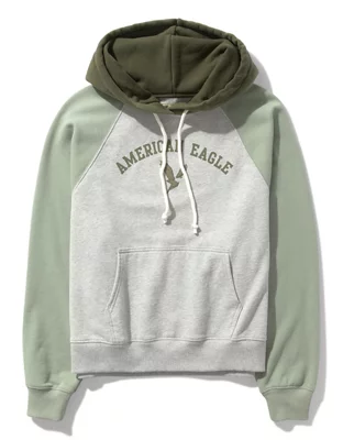 ae colorblock half zip hoodie