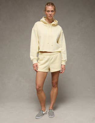 Женское худи American Eagle AE Everyday Luxe Cut-Off, цвет: Жёлтый — фото 6