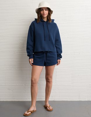 AE Everyday Luxe Cut-Off Hoodie | American Eagle