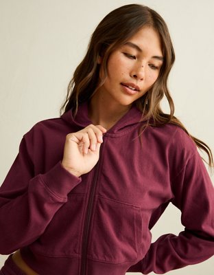 AE Cropped Zip-Up Hoodie | American Eagle