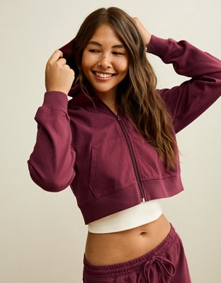 AE Cropped Zip-Up Hoodie