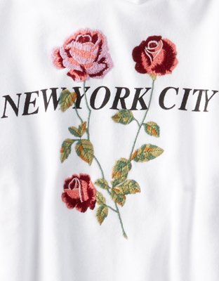 Женские худи American Eagle AE NYC EMBROIDERED COLD SHOULDER — фото 6