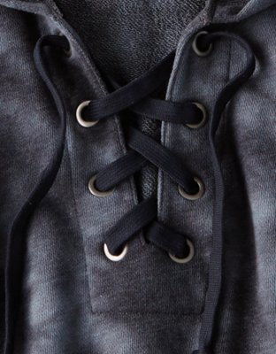 Женские худи American Eagle AE Washed Lace Up — фото 6