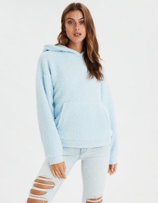 ae fuzzy teddy sherpa hoodie