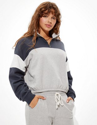ae colorblock half zip sweatshirt