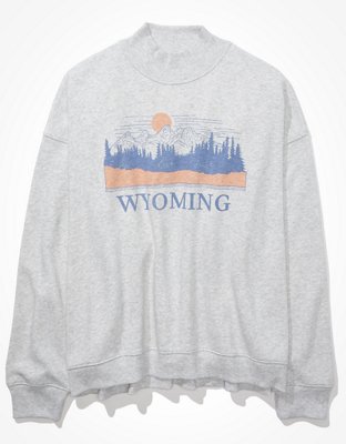 AE Oversized Fleece Graphic Mock Neck Sweatshirt