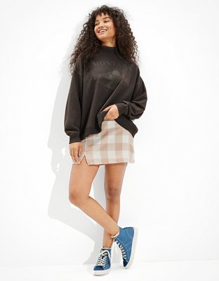 AE Oversized Fleece Graphic Mock Neck Sweatshirt