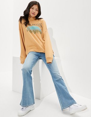 AE Oversized Fleece Graphic Mock Neck Sweatshirt