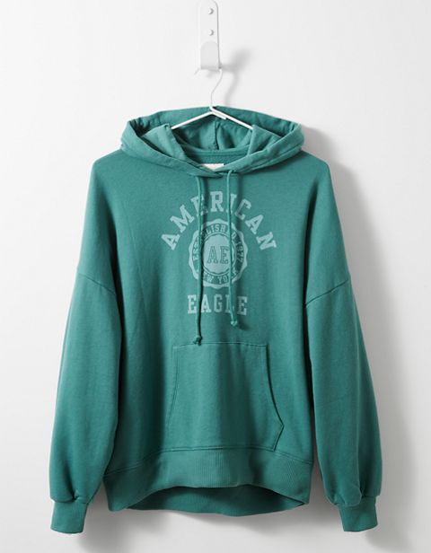 Женские худи American Eagle AE Fleece Graphic High-Low