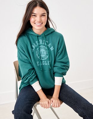 Женские худи American Eagle AE Fleece Graphic High-Low — фото 6