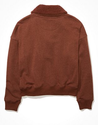 Женские худи American Eagle AE Sherpa Collared Henley Sweatshirt — фото 4