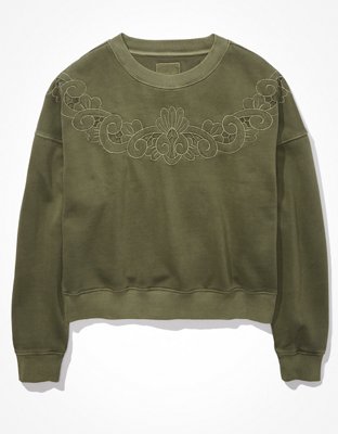 Женские худи American Eagle AE Embroidered Crew Neck Sweatshirt — фото 3