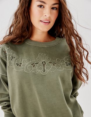 AE Embroidered Crew Neck Sweatshirt