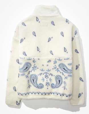 AE Printed Sherpa Anorak Sweatshirt