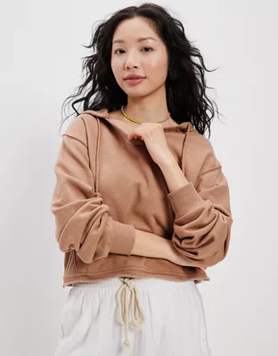 AE Cropped V-Neck Hoodie