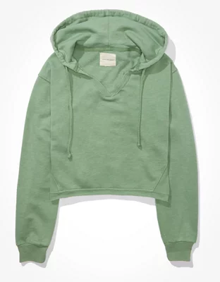 AE Cropped V-Neck Hoodie