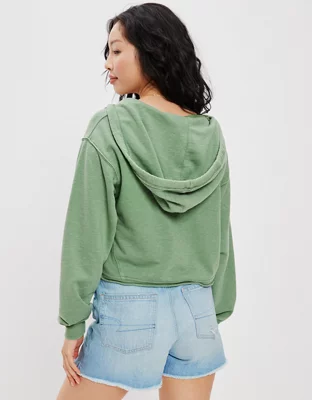 AE Cropped V-Neck Hoodie