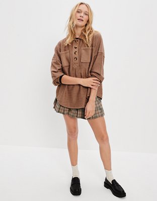 Женские худи American Eagle AE Textured Henley Sweatshirt — фото 5