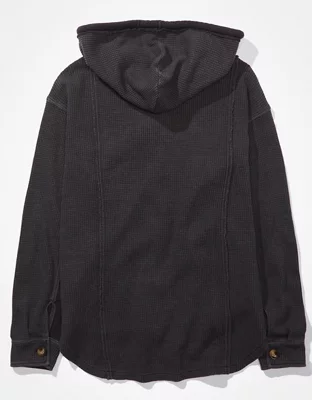 AE Hooded Waffle Shacket