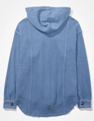 AE Hooded Waffle Shacket